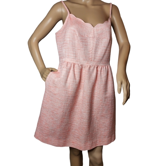 J. CREW coral spaghetti strap dress with pockets. Women's size 10. - Picture 4 of 14